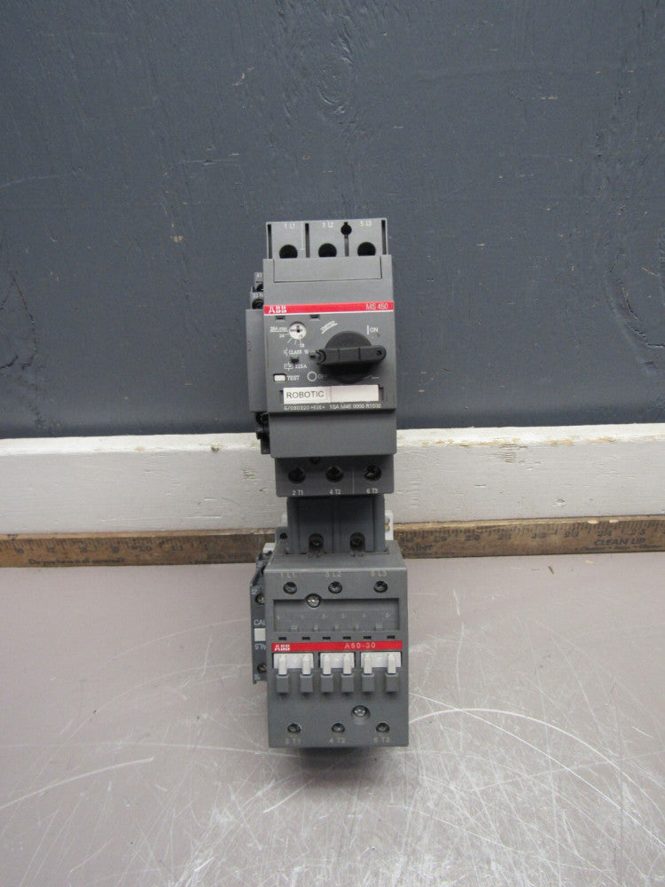 ABB MANUAL MOTOR STARTER 1SAM450000R1003 W/NEMA SIZE-2 CONTACTOR A50-30 XLNT !!