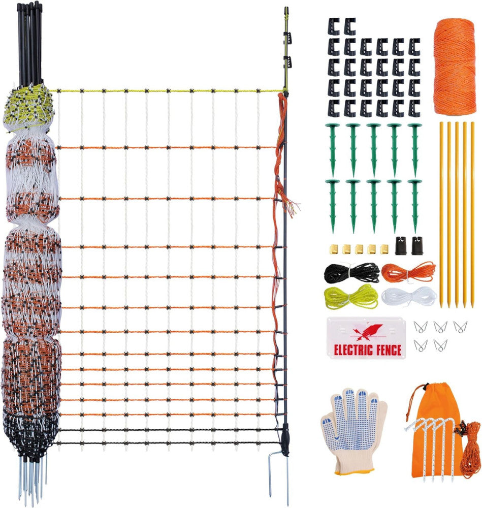 Poultry Electric Netting Fence - 47.3''H (Can Be Manually Raised to 59.1''H) X 9
