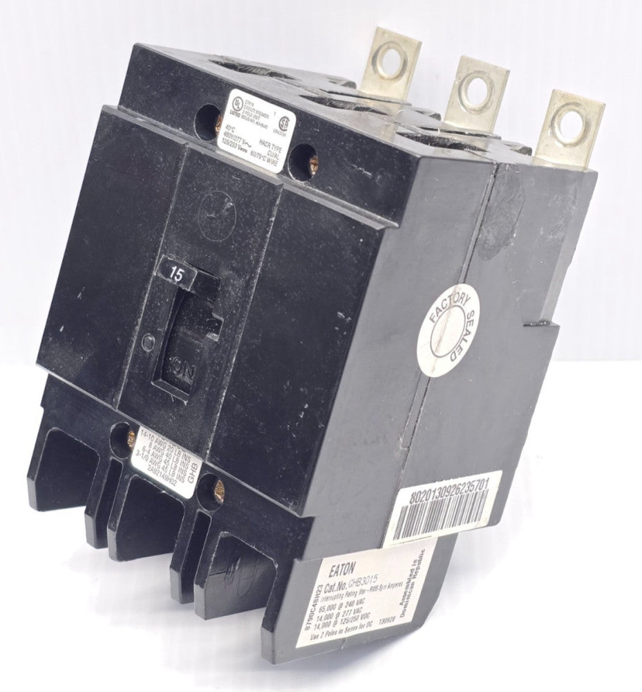 New Takeout Eaton 15 Amp Bolt-On Circuit Breaker 480Y/277 VAC 3P 65 kA GHB3015