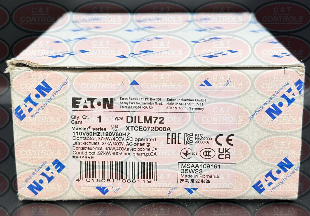 Eaton XTCE072D00A 72A 120V 3P Contactor New In Box USA Stock