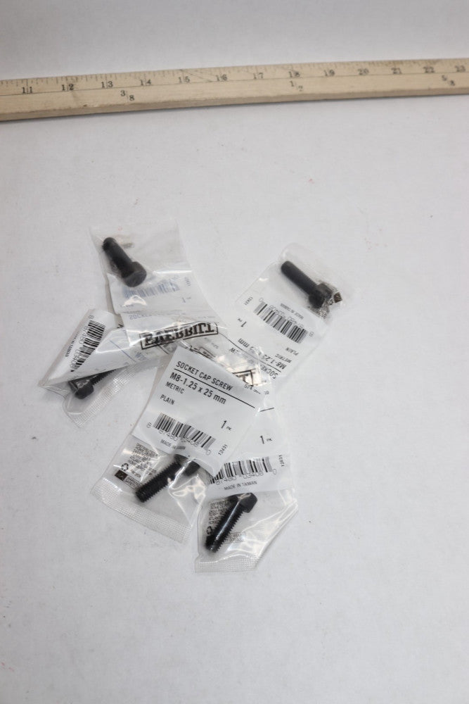 (5-Pk) Everbilt Internal Hex Metric Socket Cap Screw Plain Steel M8-1.25 x 25mm 