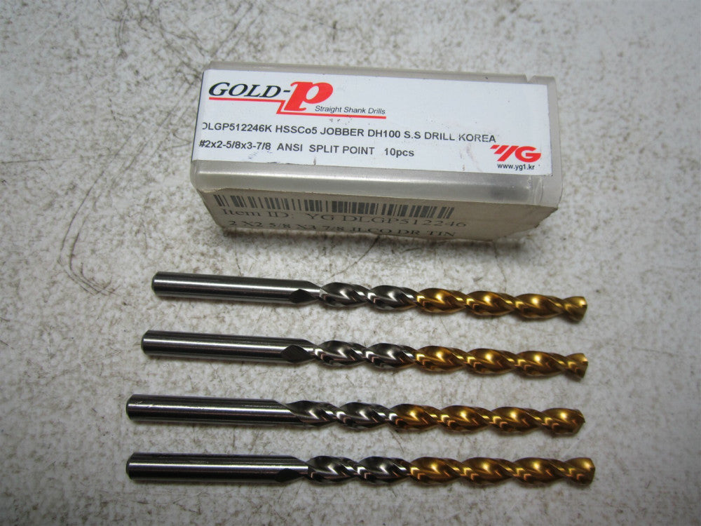 YG-1 (DLGP512246) #2 x 2-5/8 x 3-7/8 Worm Jobber Length Drill Bit - Pack of 4