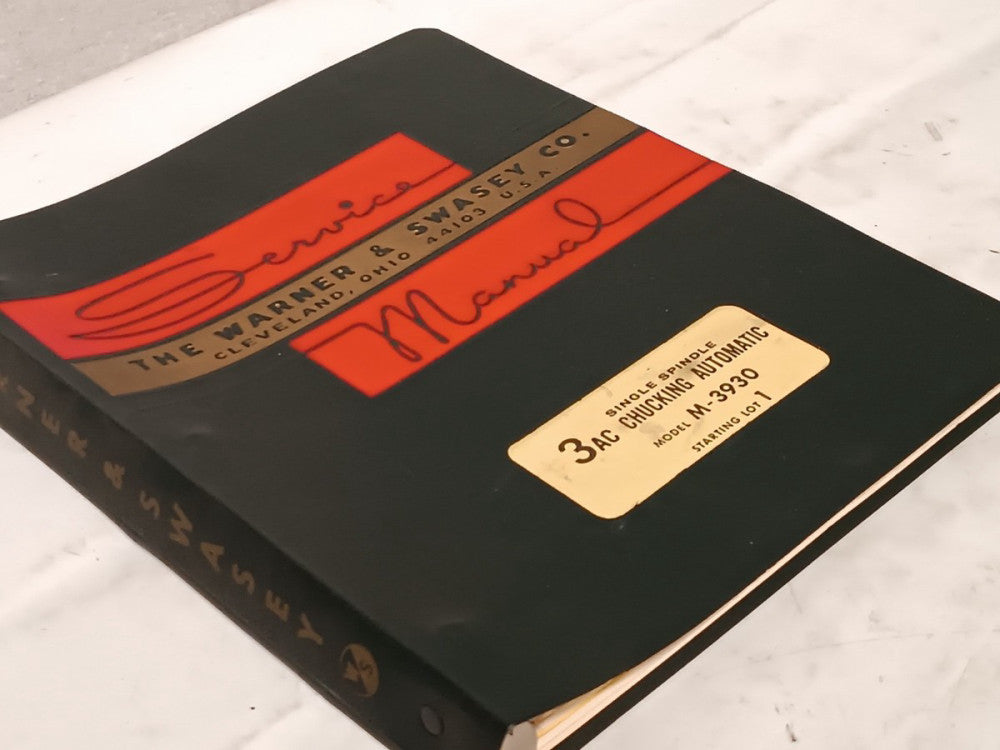 Warner & Swasey M3930 3AC Single Spindle Auto Chucking Machine Service Manual