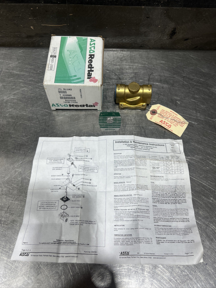 Nos Surplus Asco RedHat 8222G095 Solenoid Valve Body. Partial Box. Body Only!!!!