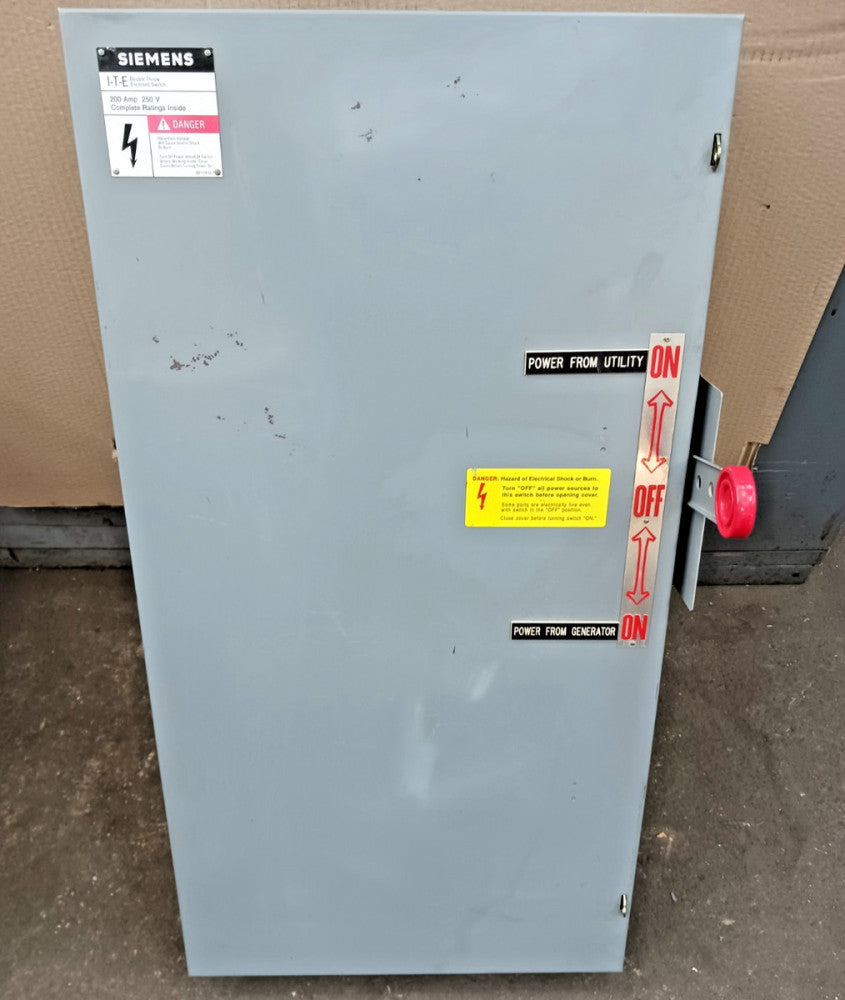 Siemens 200 Amp 2 Pole NF Double Throw Safety Transfer Switch 240 Vac NF224DTK