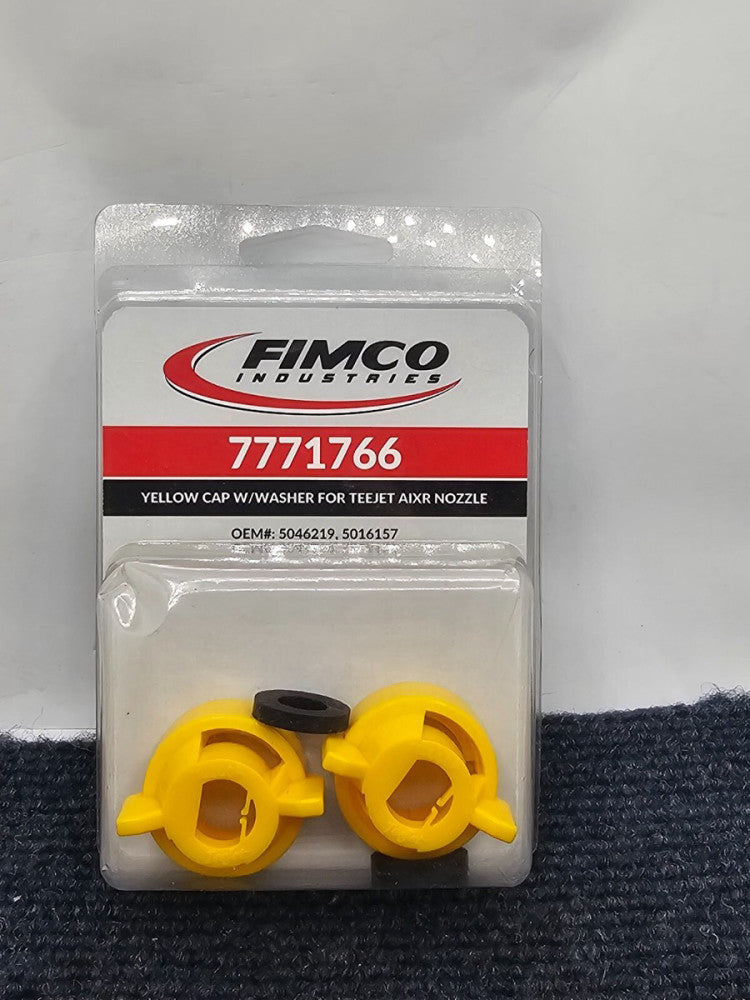 (4 PIECES) Fimco 7771766 Yellow Cap With Washer For TeeJet AIXR Nozzle