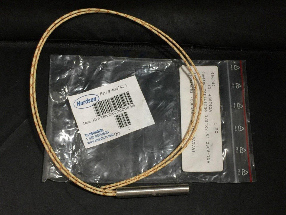 NORDSON 466742A HEATER CARTRIDGE 3/8 X 2.5" 230V & 75W 