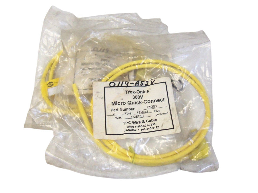 LOT OF 2 TPC WIRE & CABLE CONNECTOR 69203 UNMP