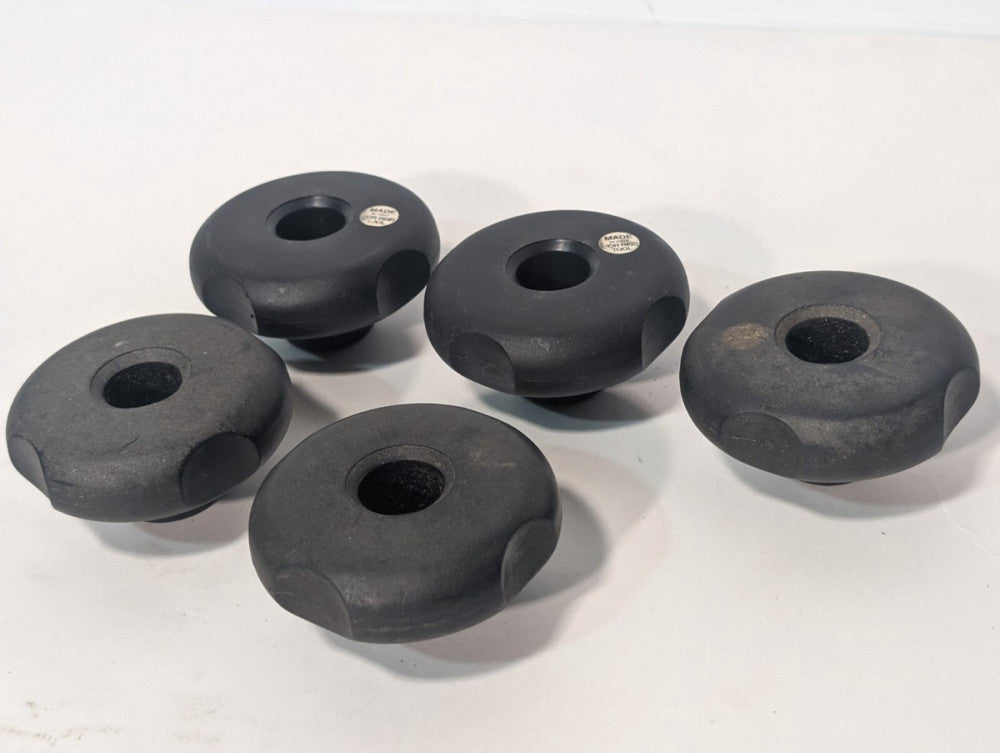 Lot of 5 Reid Tool Threaded Clamping Knob, Black Plastic, Made in Italy