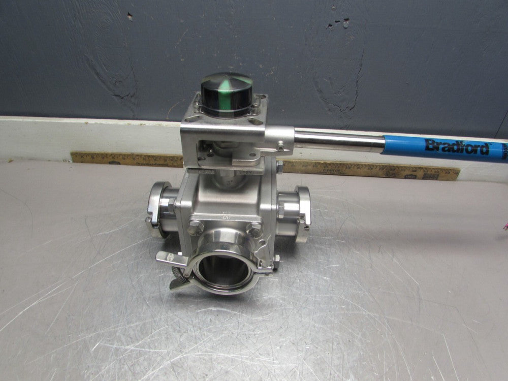 DIXON / BRADFORD 3-WAY SANITARY VALVE, 3", 800 WOG, A3, CF8M TAKEOUT! MAKE OFFER