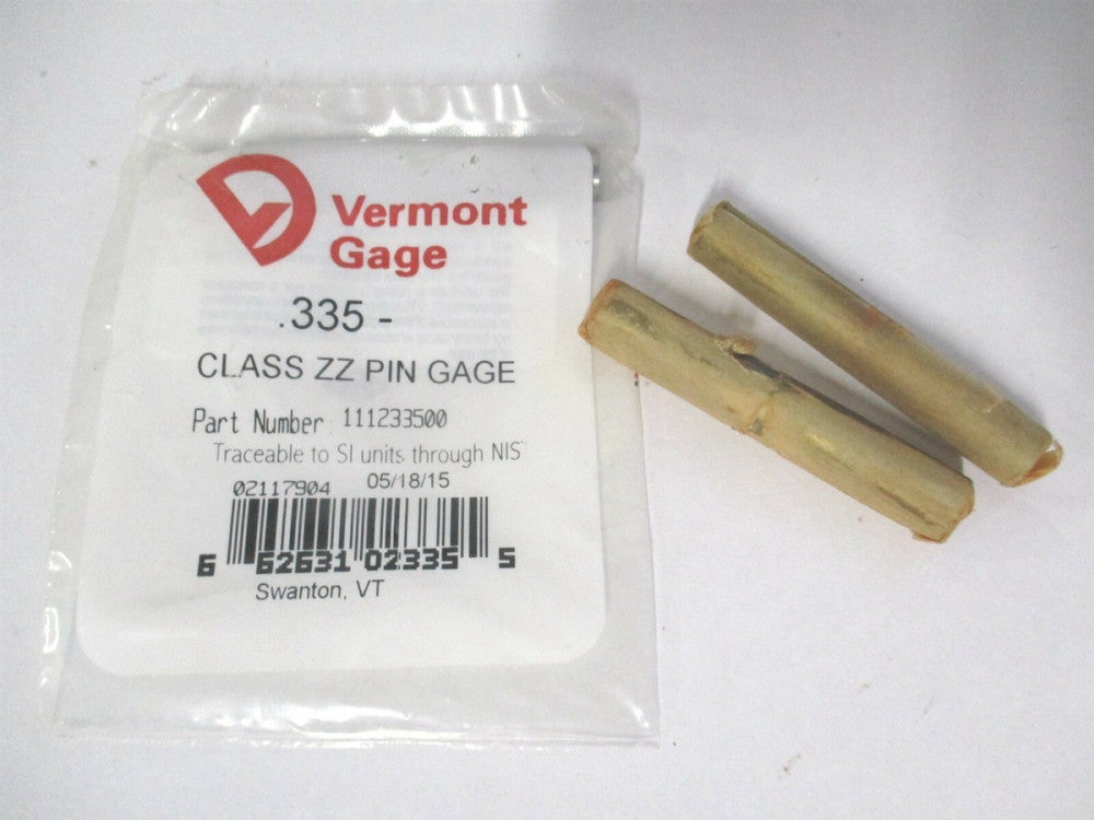 Vermont Gage (111233500) 0.335" Diam Class ZZ Minus Plug & Pin Gage - Lot of 3