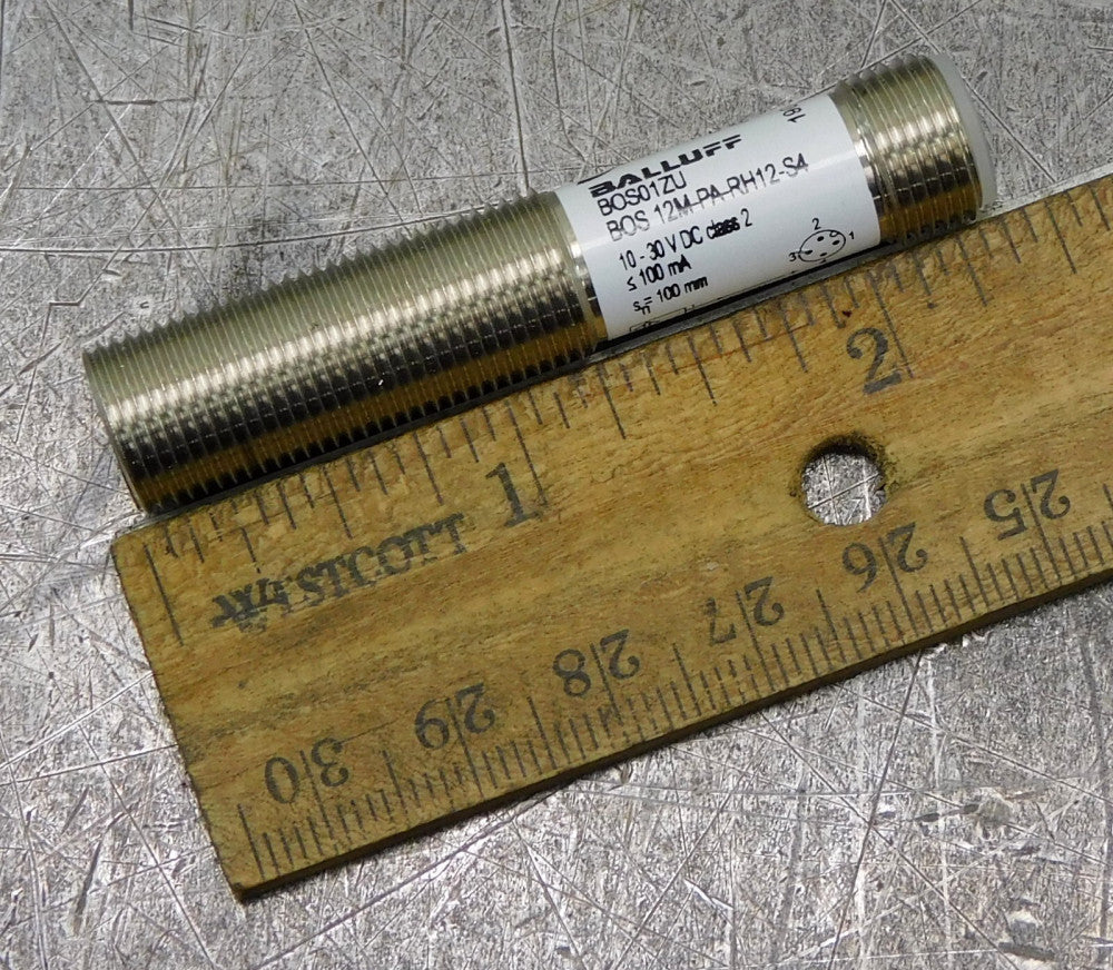 Balluff BOS 12M-PA-RH12-S4 Photoelectric Diffuse Sensor BOS01ZU 10-30V DC ≤100mA