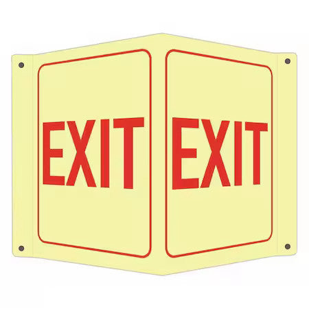 Lyle Lcvb-0039-Ga_7X10 Exit Sign, Recycled Aluminum, 8" W, 12" H, Exit, Red
