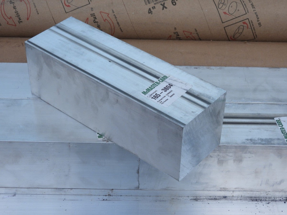 6061 T6511 Aluminum Flat Bar Stock 4" x 4" x 12" McMaster Carr 9008K68 165-3804