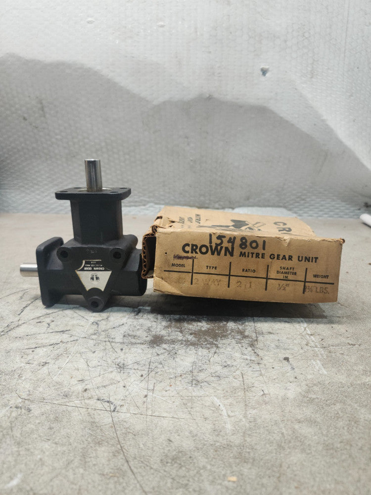 NEW IN BOX CROWN RIGHT ANGLE MITRE GEAR UNIT RATIO 2:1, 154301