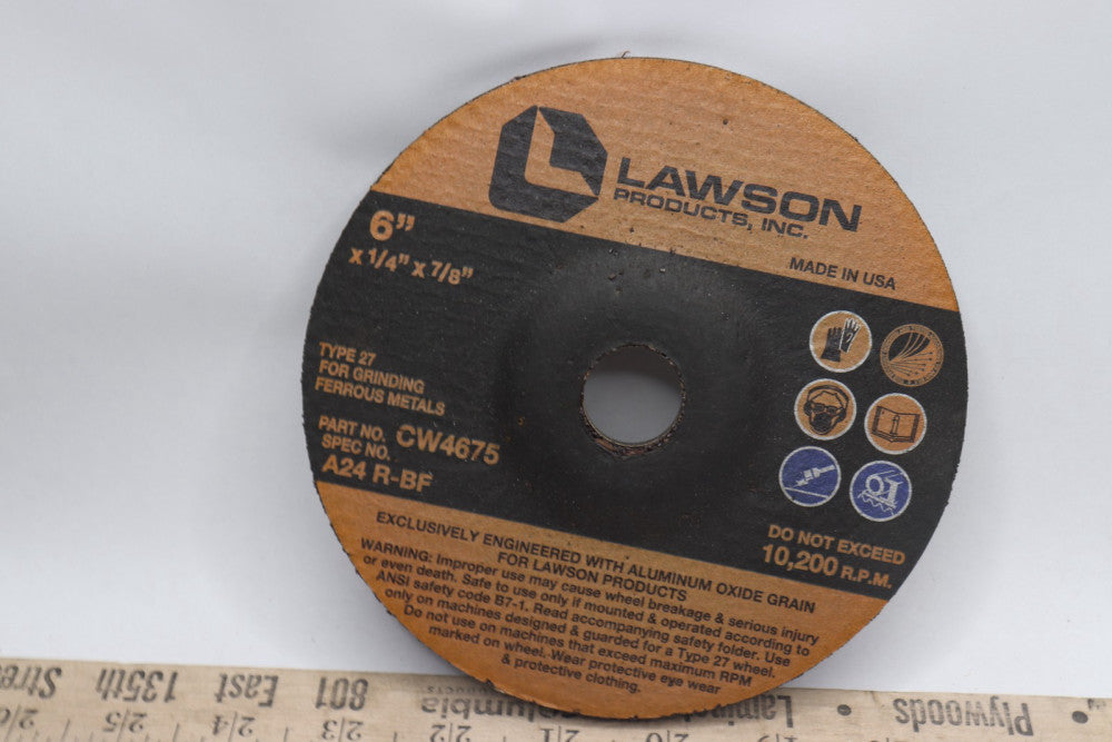Lawson Products Right Angle Grinder Depressed Center Abrasive Cut-Off Wheel