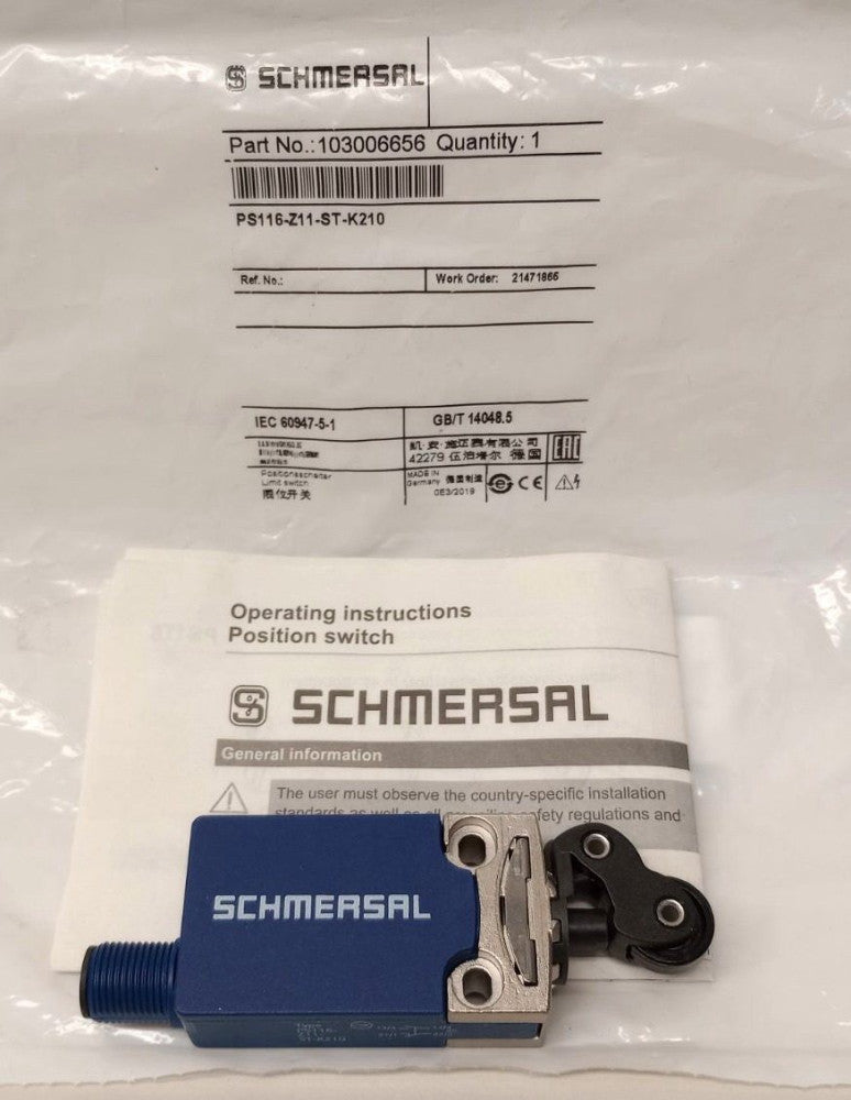 Schmersal 103006656 Position Switch PS116-Z11-ST-K210 IEC 60947-5-1