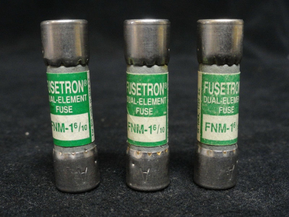 LOT OF 3 ~ BUSSMAN ~ FUSETRON ~ FNM-1 6/10 ~ FUSE ~ NEW ~ 250 VAC ~ Dual Element