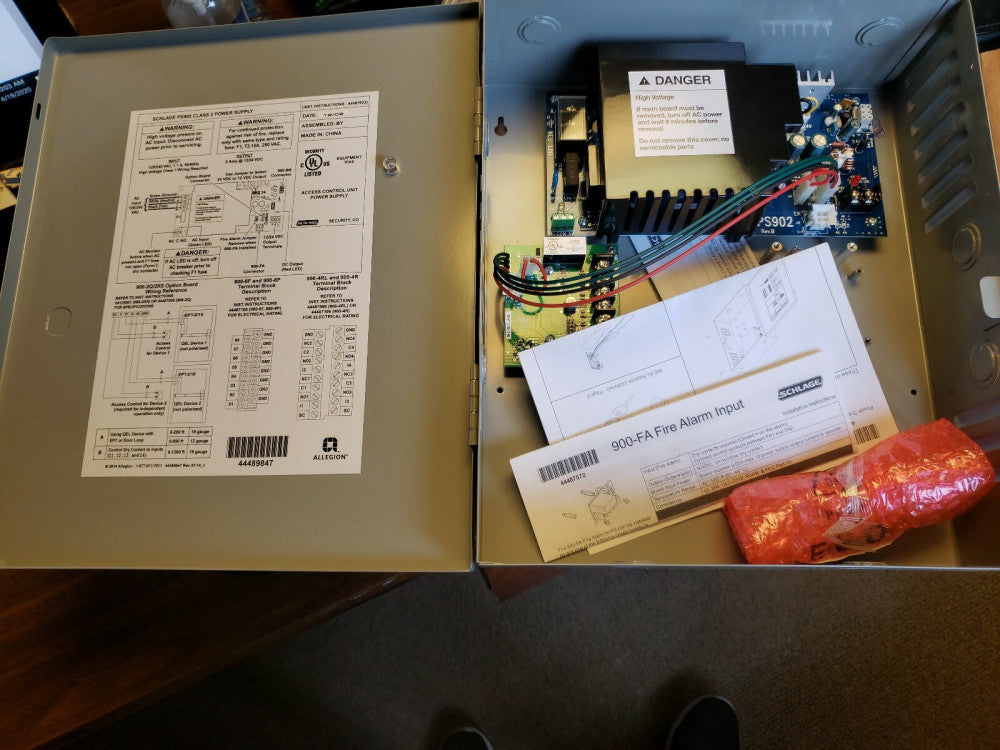 ALLEGION SCHLAGE PS902-2RS-FA BASE POWER SUPPLY,2A,12/24VDC 2-RELAY W/FA