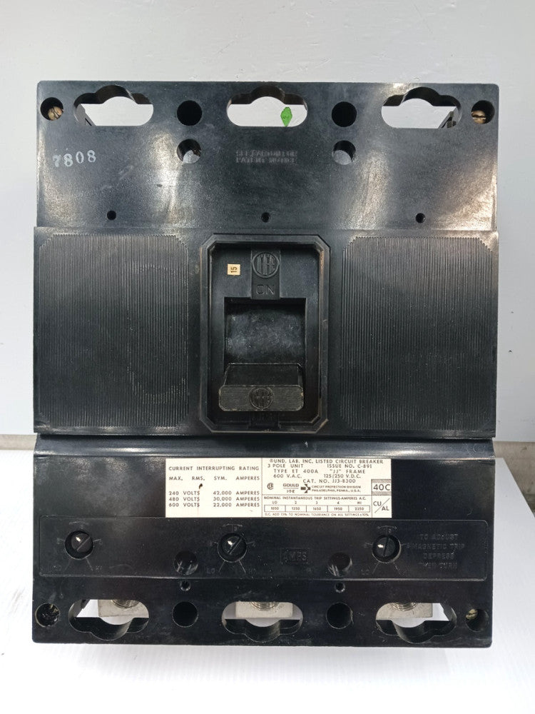 Gould ITE 300 Amp Circuit Breaker 3 Pole 600 VAC  JJ3-B300