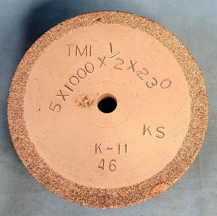 TMI GRINDING WHEEL TYPE 11 46 GRIT  5" OD 1/2" ARBOR