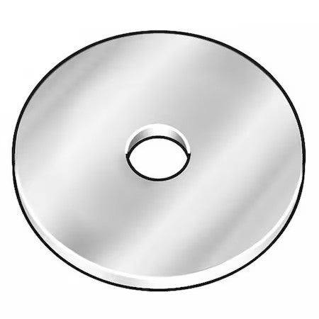 Zoro Select Z0484 Fender Washer, For Screw Size 1/4" ,Steel Zinc Plated Finish,