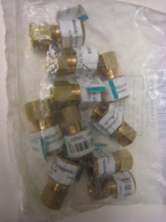 10 Anderson Metals Tube Fitting Coupling Brass  FLF 766 5/16 x 1/4 FE 834-0382