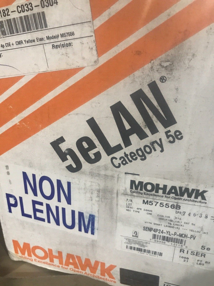 M57556B - Mohawk of Belden Networking Inc. 5E LAN RISER, YELLOW