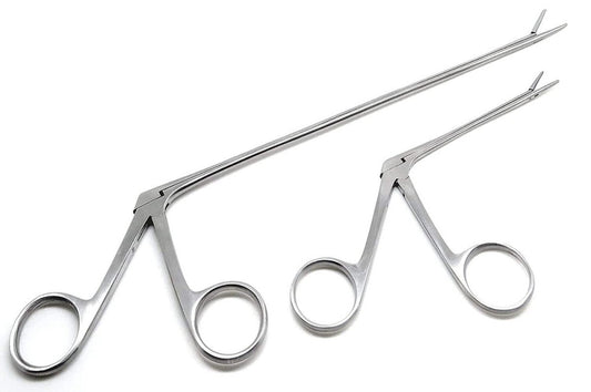 2 Pcs Hartman Micro Alligators Forceps 3.3" and 8" ENT Ear Serrated Stainless...