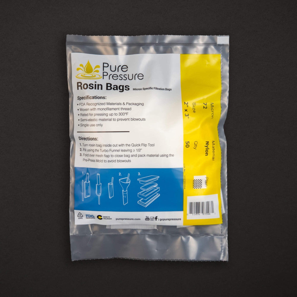 Rosin Bags 72 micron Bulk Lot 2"x3" | 500 packs | Made in Colorado