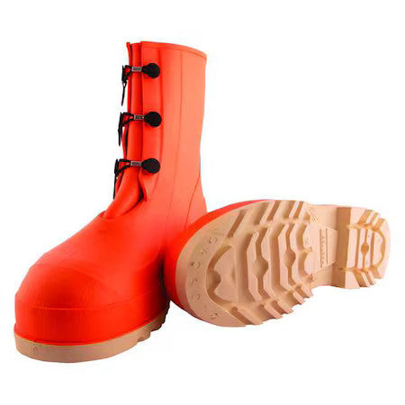 Tingley 82330 Men's Hazproof Mid Rubber Boots, Steel Toe, 11" Height, Orange, 8