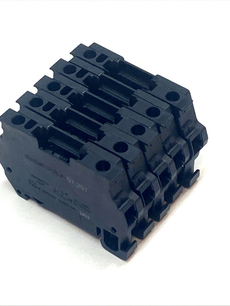 E‑T‑A 10PLUS‑ST‑201 2‑Pos Feed‑Through Terminal Block 6 mm 10A Black LOT OF 5