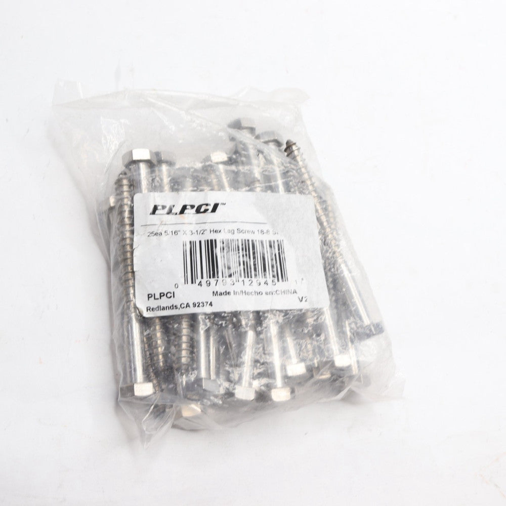 (25-Pk) Prime-Line Hex Lag Screws Grade 18-8 SS 5/16 In. X 3-1/2 In. 9055783