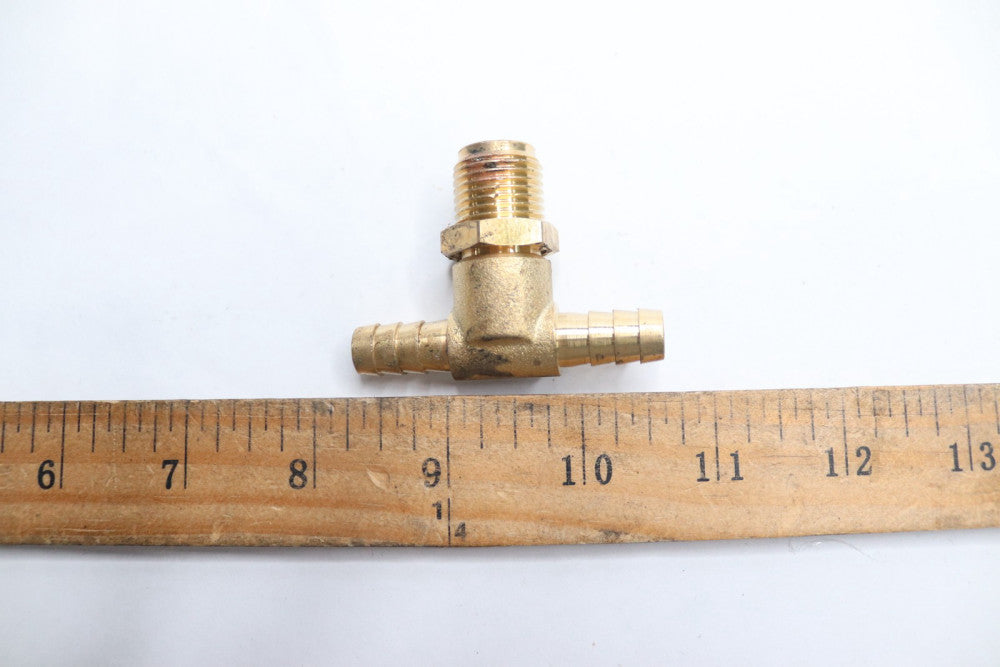 Tee Connector Hose Barb Fitting Brass 3/8" x 5/8" x 3/8"