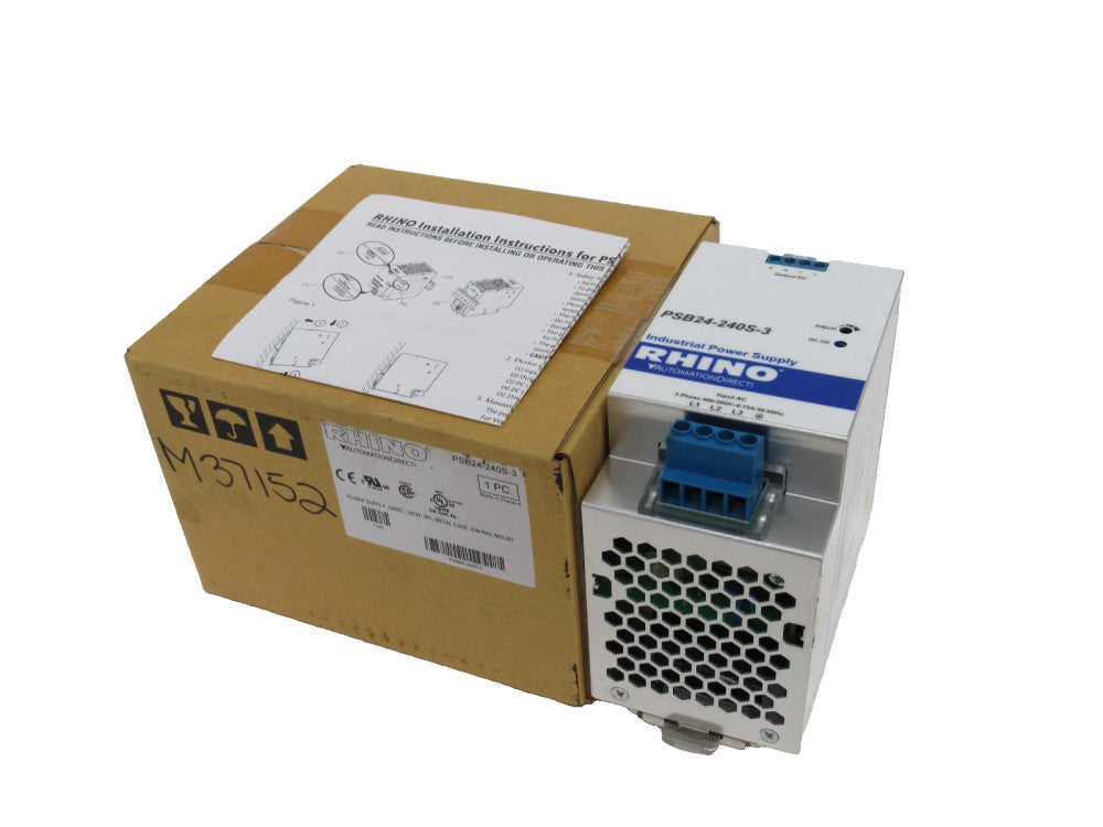NEW AUTOMATION DIRECT RHINO PSB24-240S-3 POWER SUPPLY PSB24240S3