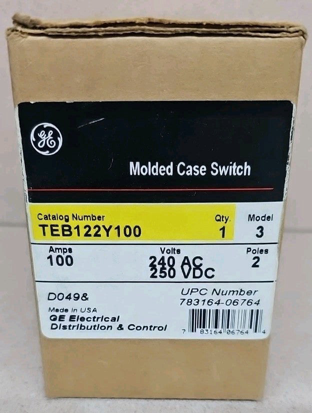 New GENERAL ELECTRIC TEB122Y100 240VAC 100A NSNP
