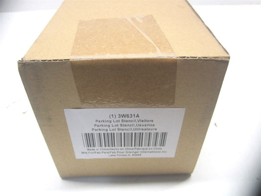 (3W631) 0.015" x 18" x 75" OAL Plastic Visitors Black Traffic Stencil 