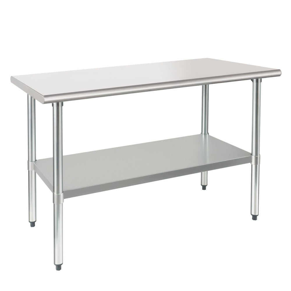 HARDURA Stainless Steel Table 24X48 Inches with Undershelf and Galvanized Leg...