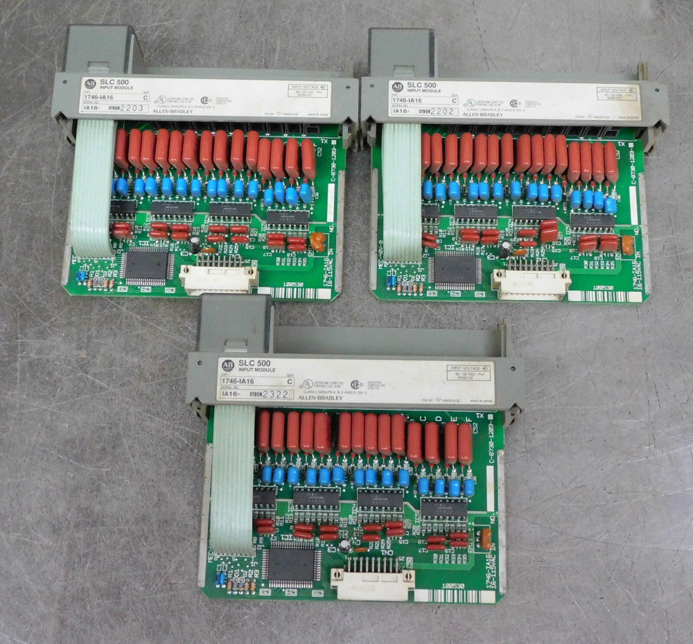 Allen Bradley 1746-IA16 SLC500 Input Module Ser.C 85-132VAC 50/60Hz Lot of Three