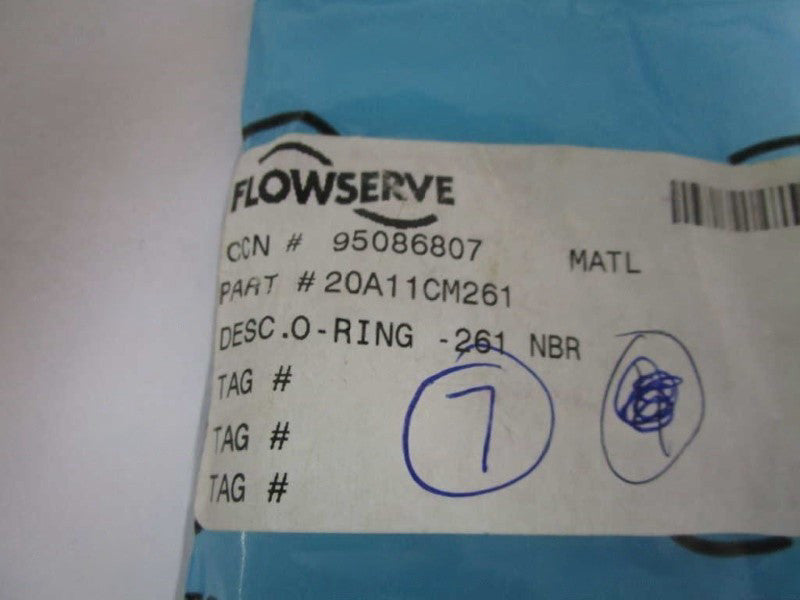 LOT OF 7 FLOWSERVE O-RING 95086807 NSNP IN BAG