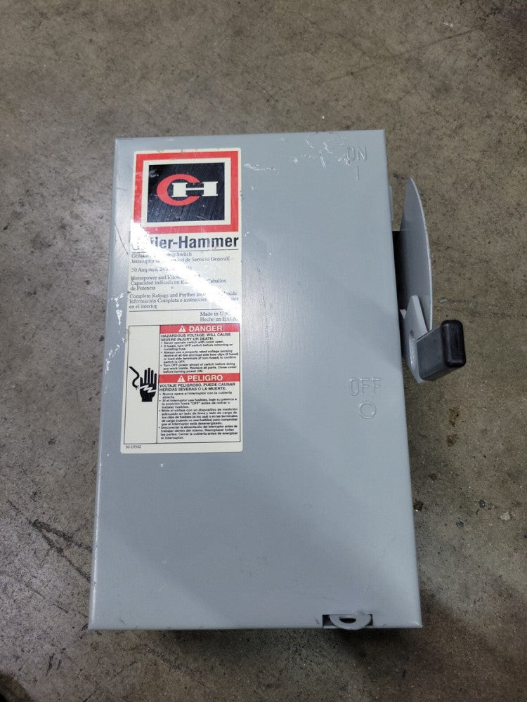 New Old Stock! Eaton DG321NGB 3P 30 Amp 240 Vac Fusible Safety Switch 