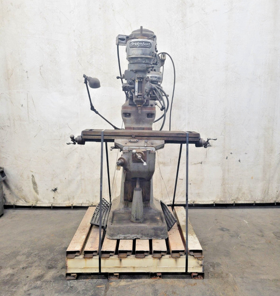 BRIDGEPORT MILLING MACHINE SER. 1 MOD. 25618 42" X 9" TABLE W/J HEAD AND T HEAD