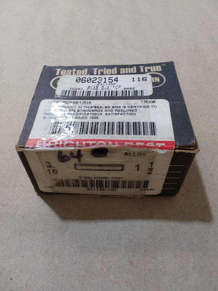 3/16" x 1 1/2" Steel Dowel Pins (Box Of 64)
