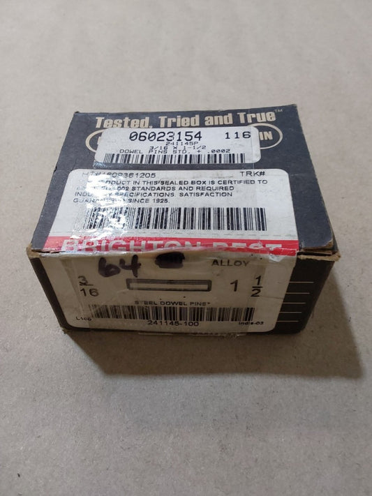 3/16" x 1 1/2" Steel Dowel Pins (Box Of 64)
