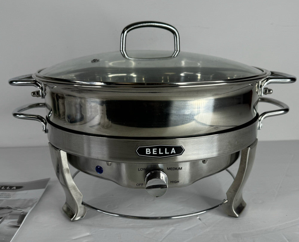 Bella Sensio Artful Food 5 Quart Chafing Dish Stainless Steel Adjustable Heat