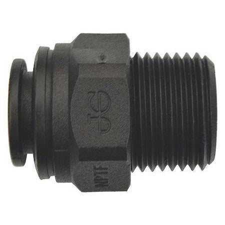 John Guest Pp011223e Male Connector, 3/8 In Tube Size, Polypropylene, White, 10