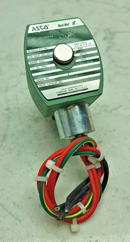 Asco 8210G073 2-Way Brass 3/8" Solenoid Valve Normally Closed 120/60AC 