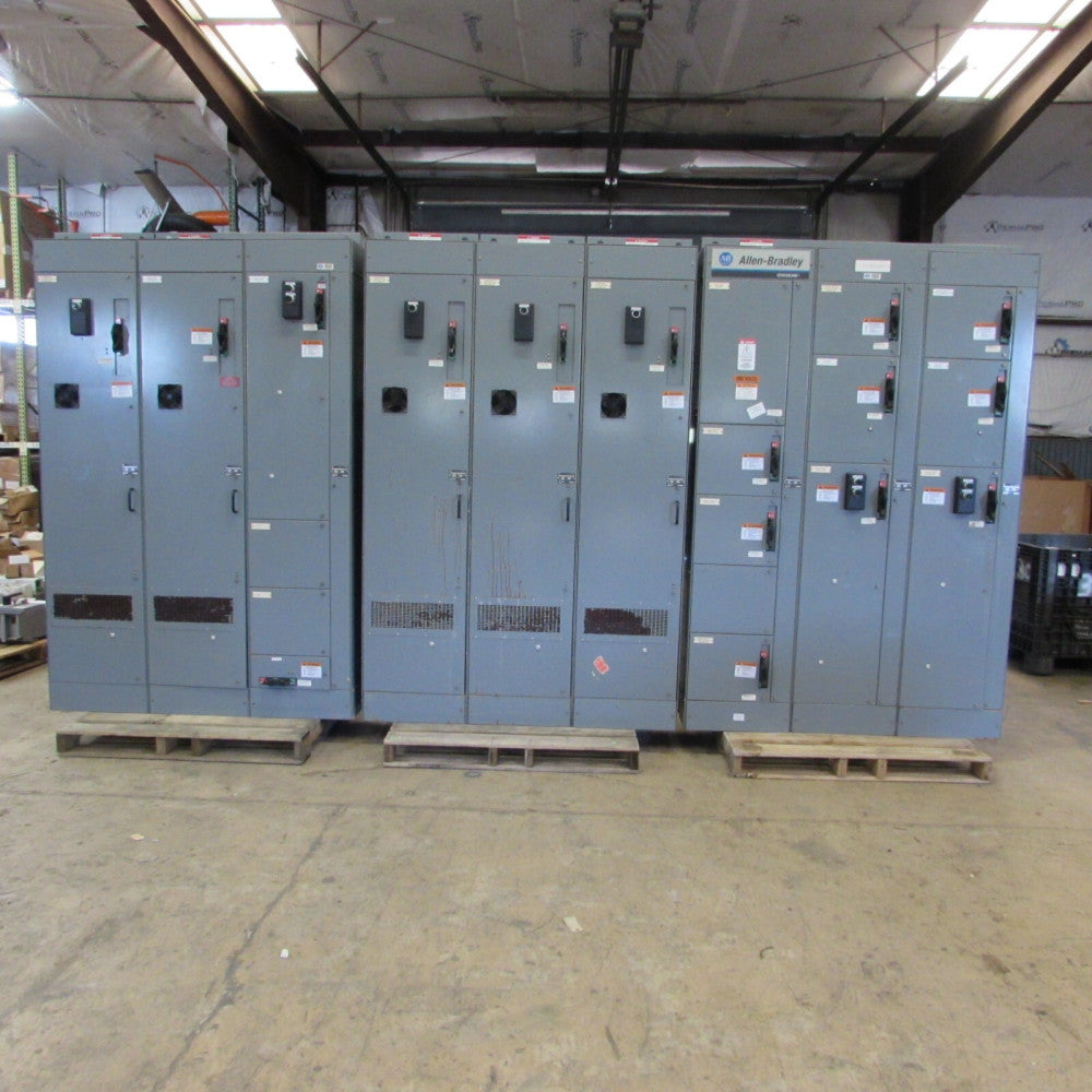 ALLEN BRADLEY CENTERLINE 2100 MCC, 1200A , 9 SECT, 3-2SPD ,5- 100hp SOFT STARTS