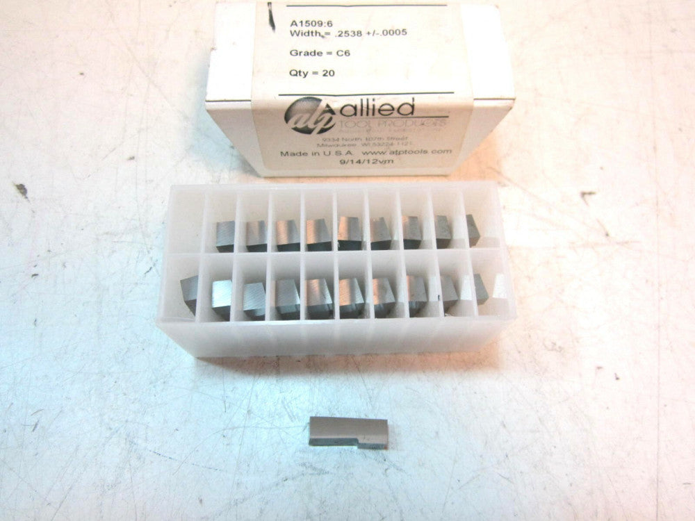 Allied A1509:6 .253w C6 Carbide Grooving Inserts Pack Of 20