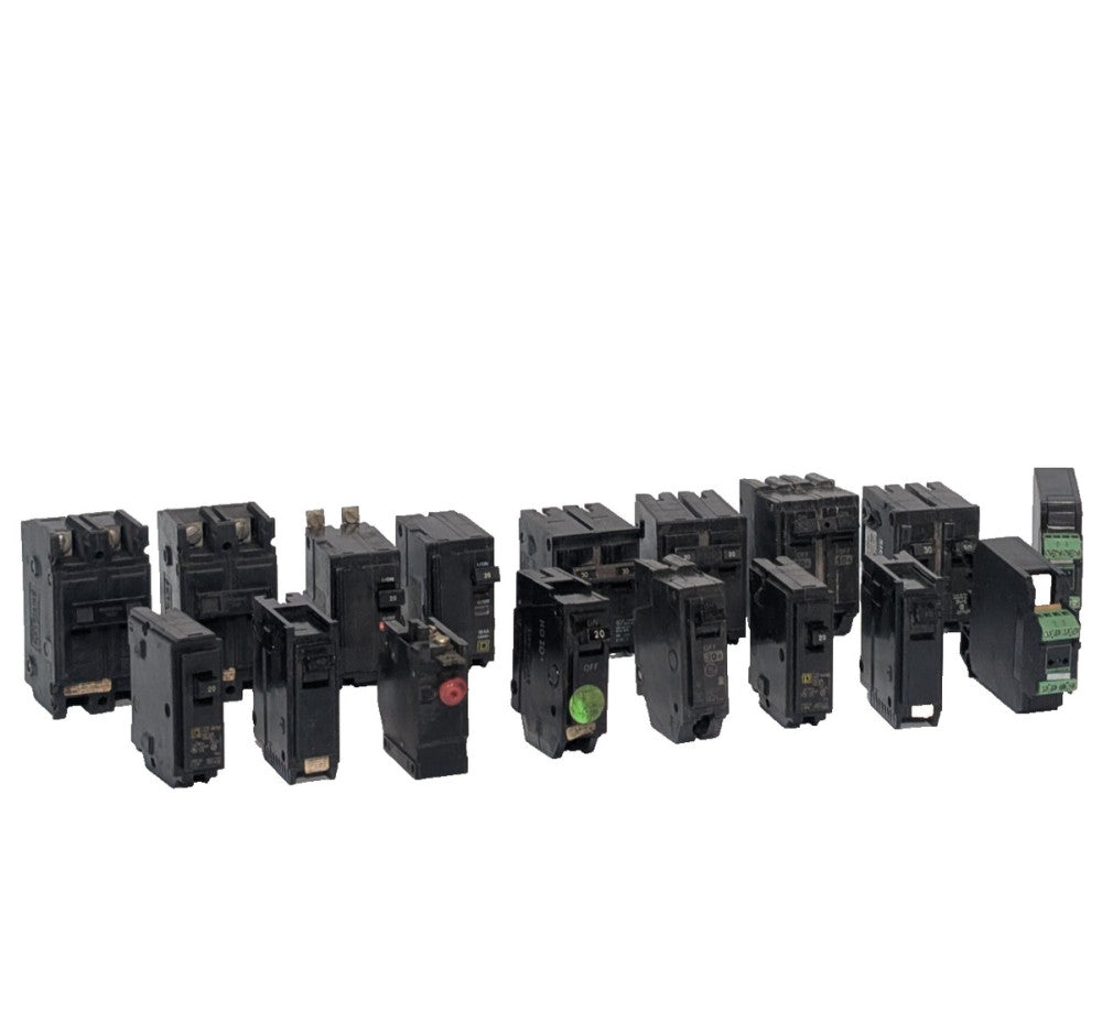 Lot of 17: Asstd Circuit Breakers, Murrelektronik, Square D, GE, Siemens, More